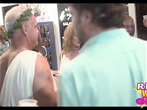 Street demonstrating breezies at wish festival in Key West