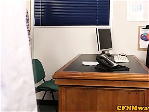 Cfnm female dom Lissa enjoy gives physician a suck off